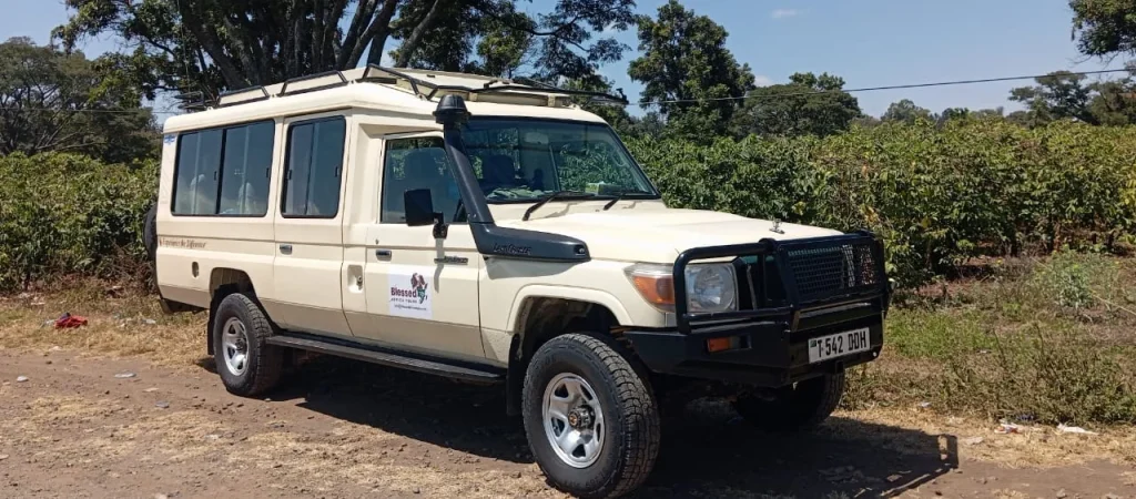Blessed Africa Tours Branded safari vehicle in Arusha